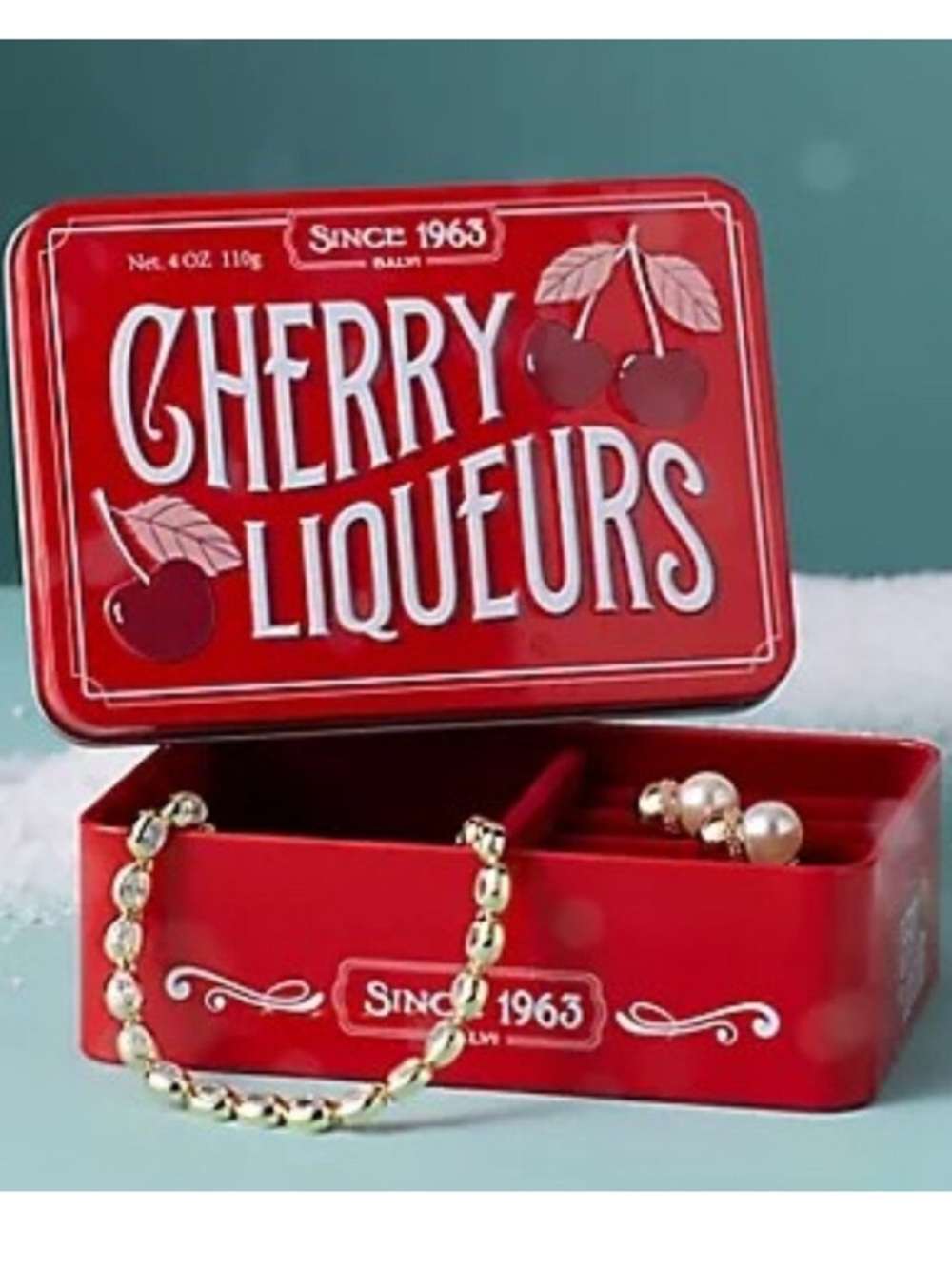 NEW Anthropologie Sweet Tin Jewelry Box – Cherry